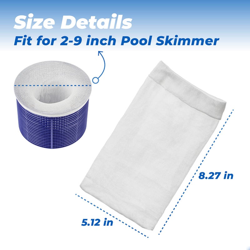 ANTOBLE 20 Pack Pool Skimmer Socks Micro Filter Bag Compatible with Pool Blaster Water Tech Catfish Max CG Aqua Broom Pool Vacuum Cleaner, Inground and Above Ground Pool Accessories - Image 2